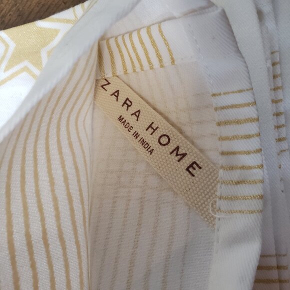 Gold & White Holiday Star Retro Look Kitchen Tea Towels X2 Glittery Gold NWT - Picture 2 of 5